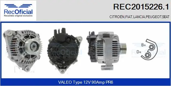 Alternateur RECOFICIAL REC2015226.1