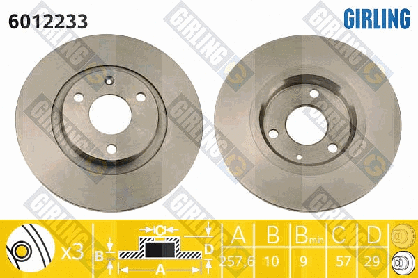 Disque de frein GIRLING 6012233