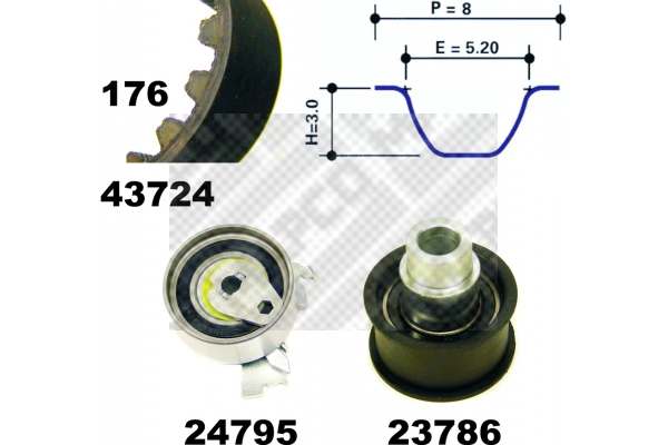 Kit de courroie crantée MAPCO 23724