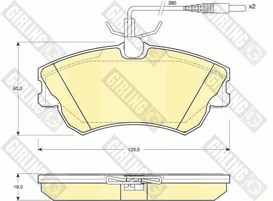 Kit de plaquettes de frein, frein à disque GIRLING 6112701