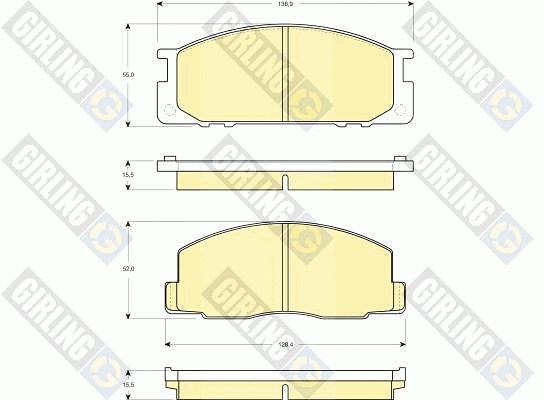 Kit de plaquettes de frein, frein à disque GIRLING 6131309