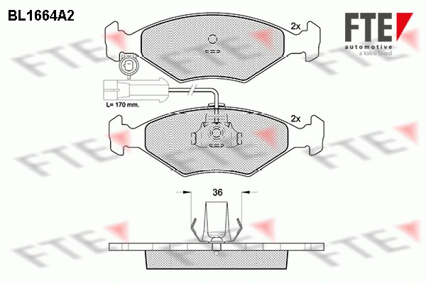 Kit de plaquettes de frein, frein à disque FTE 9010276