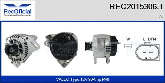 Alternateur RECOFICIAL REC2015306.1