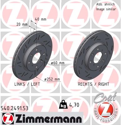 Disque de frein ZIMMERMANN 540.2491.53