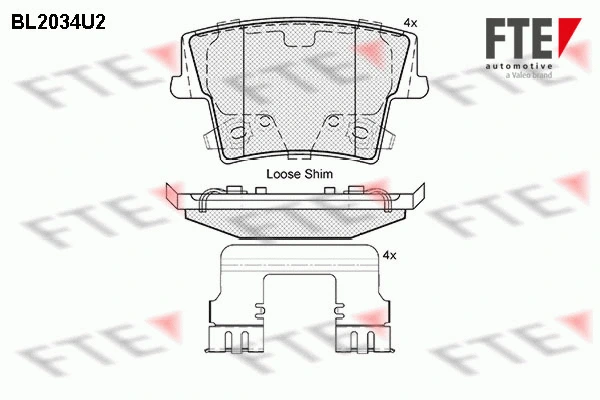 Kit de plaquettes de frein, frein à disque FTE 9010619