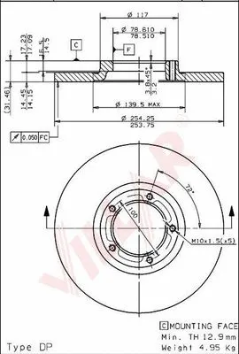 Disque de frein VILLAR 628.1539