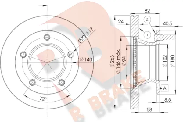 Disque de frein R BRAKE 78RBD10180