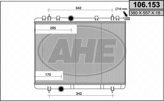 Radiateur, refroidissement du moteur AHE 106.153