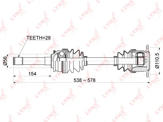 Arbre de transmission LYNXAUTO CD-1088