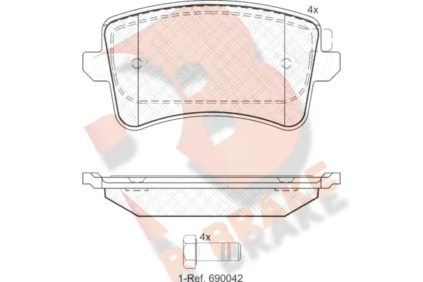 Kit de plaquettes de frein, frein à disque R BRAKE RB1835