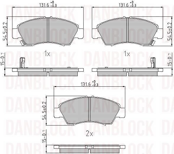 Kit de plaquettes de frein, frein à disque DANBLOCK DB 510155