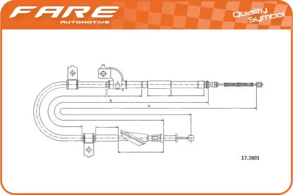 Tirette à câble, frein de stationnement FARE-CO 18969