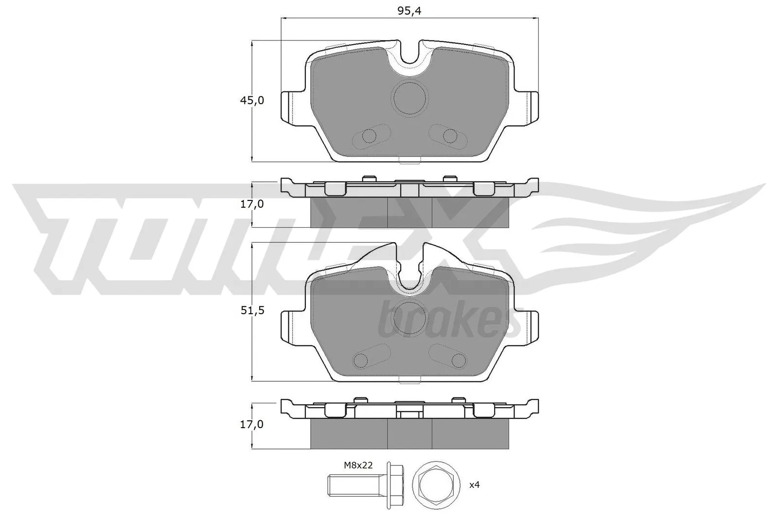 Kit de plaquettes de frein, frein à disque TOMEX Brakes TX 14-34