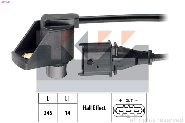 Capteur, vitesse de rotation du moteur KW 453 286