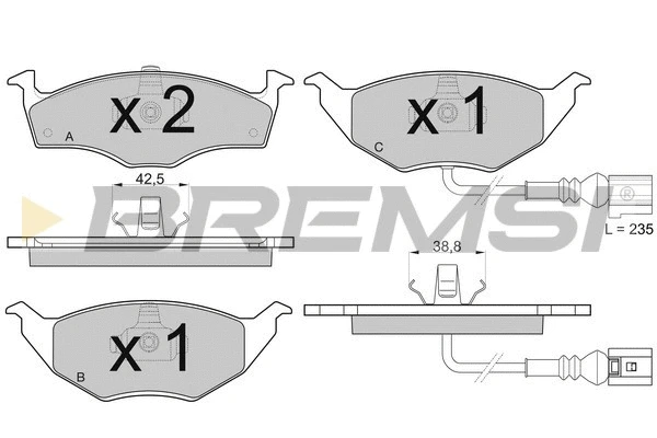 Kit de plaquettes de frein, frein à disque BREMSI BP3031