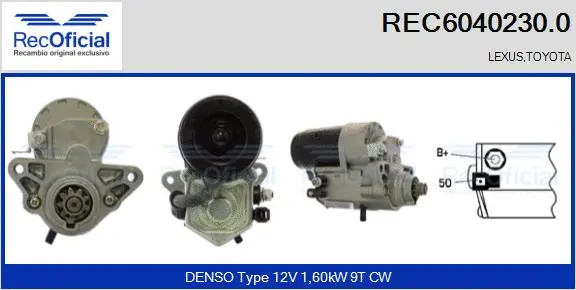 Démarreur RECOFICIAL REC6040230.0