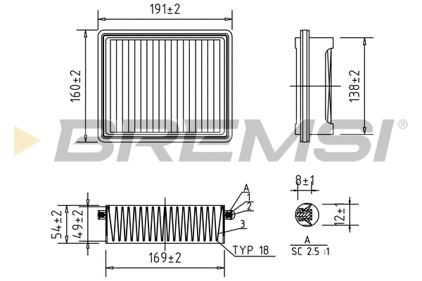 Filtre à air BREMSI FA1392
