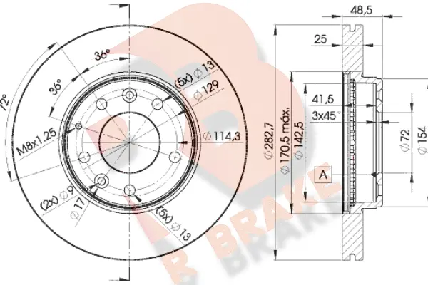 Disque de frein R BRAKE 78RBD23269