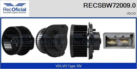 Pulseur d'air habitacle RECOFICIAL RECSBW72009.0