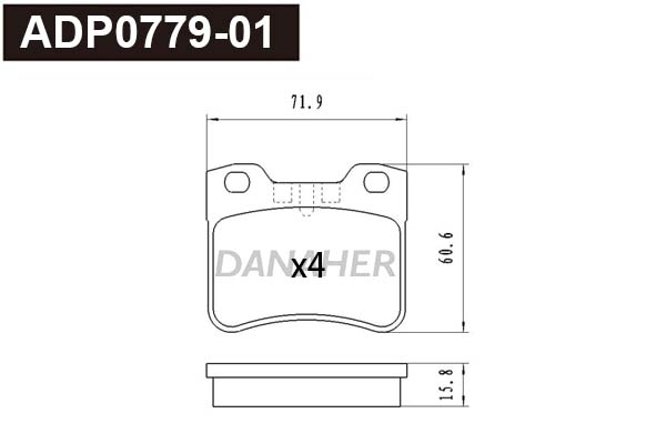 Kit de plaquettes de frein, frein à disque DANAHER ADP0779-01
