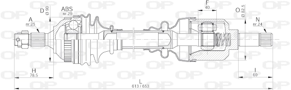 Arbre de transmission OPEN PARTS DRS6202.00