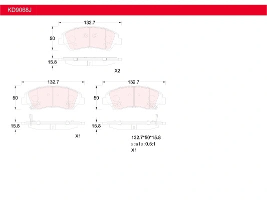 Kit de plaquettes de frein, frein à disque ASIMCO KD9068J
