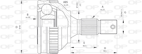 Jeu de joints, arbre de transmission OPEN PARTS CVJ5216.10