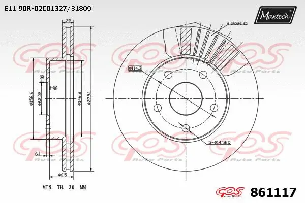 Disque de frein MAXTECH 861117