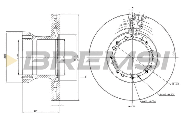 Disque de frein BREMSI CD5256V