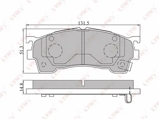Kit de plaquettes de frein, frein à disque LYNXAUTO BD-5101