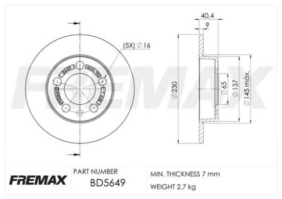 Disque de frein FREMAX BD-5649