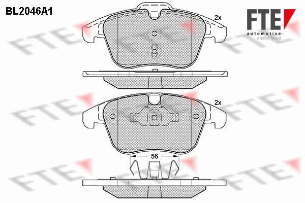 Kit de plaquettes de frein, frein à disque FTE 9010632