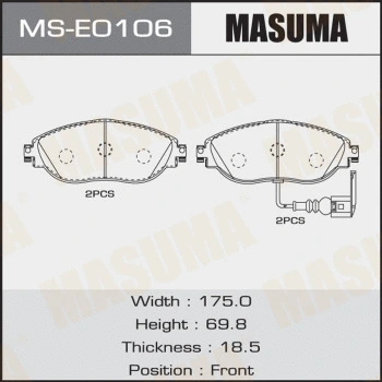 Jeu de mâchoires de frein MASUMA MS-E0106