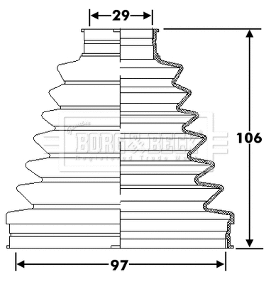 Jeu de joints-soufflets, arbre de commande BORG & BECK BCB6290