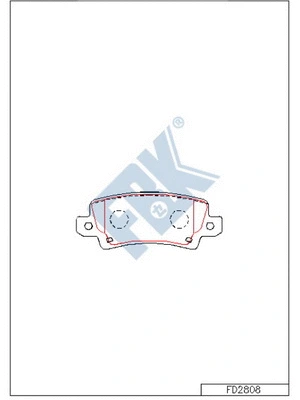 Kit de plaquettes de frein, frein à disque FBK FD2808