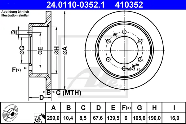 Disque de frein ATE-APAC 24.0110-0352.1