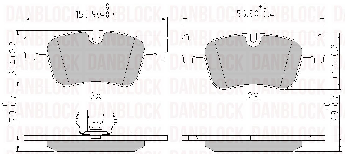 Kit de plaquettes de frein, frein à disque DANBLOCK DB 510975