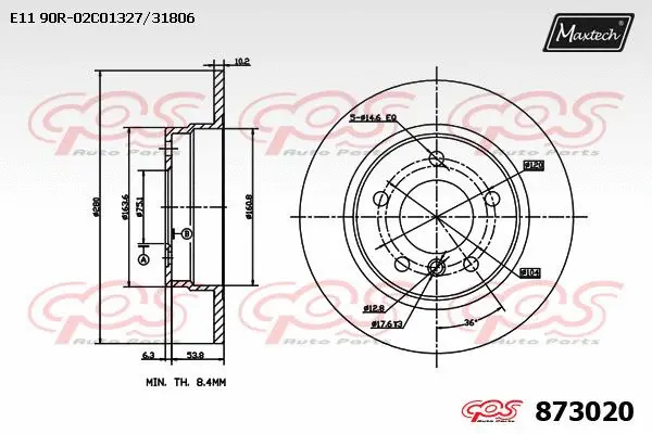 Disque de frein MAXTECH 873020