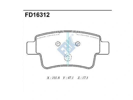 Kit de plaquettes de frein, frein à disque FBK FD16312