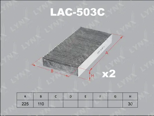 Filtre, air de l'habitacle LYNXAUTO LAC-503C