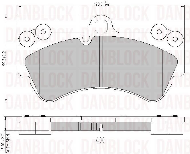 Kit de plaquettes de frein, frein à disque DANBLOCK DB 510725