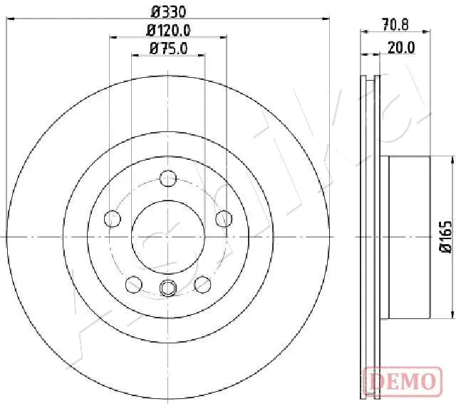 Disque de frein ASHIKA 61-00-012C