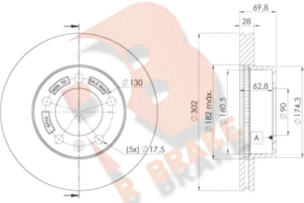Disque de frein R BRAKE 78RBD28766