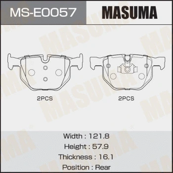 Jeu de mâchoires de frein MASUMA MS-E0057