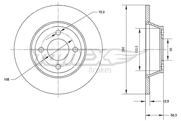 Disque de frein TOMEX Brakes TX 71-03