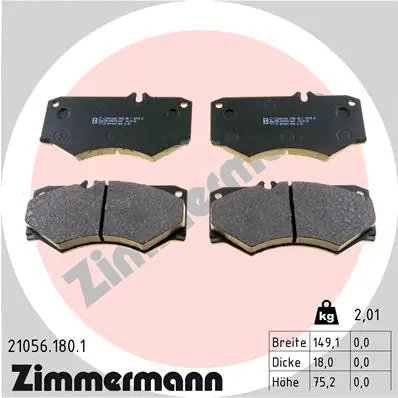 Kit de plaquettes de frein, frein à disque ZIMMERMANN 21056.180.1