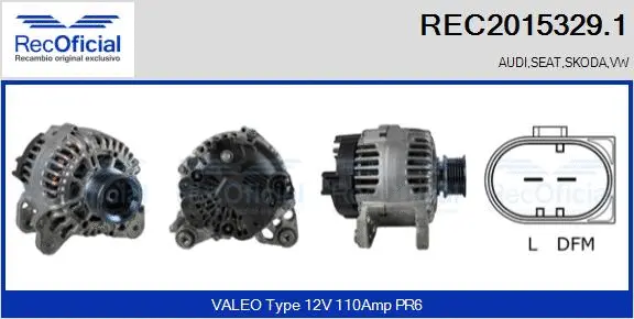 Alternateur RECOFICIAL REC2015329.1