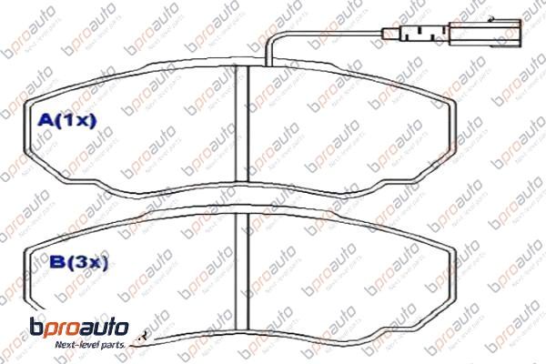 Kit de plaquettes de frein, frein à disque BPROAUTO 1BP30866AA