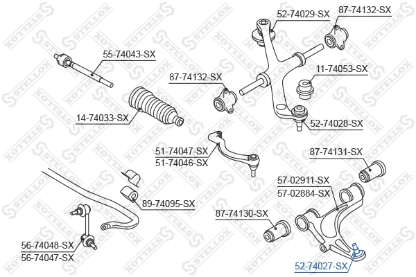 Rotule de suspension STELLOX 52-74027-SX