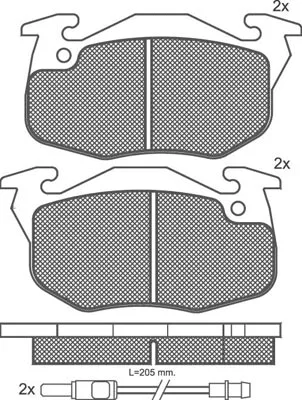Kit de plaquettes de frein, frein à disque Technika 01552